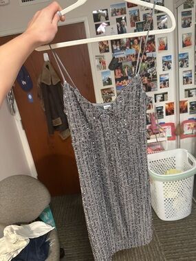 Urban social silver sequin mini dress